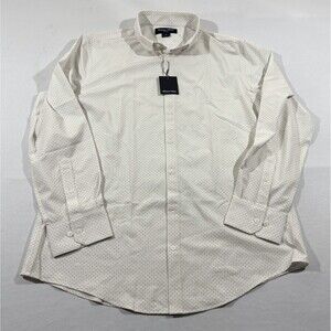 Mizzen+Main Leeward Mens Trim Fit Circle Texture Button Shirt White Sz XL NWT